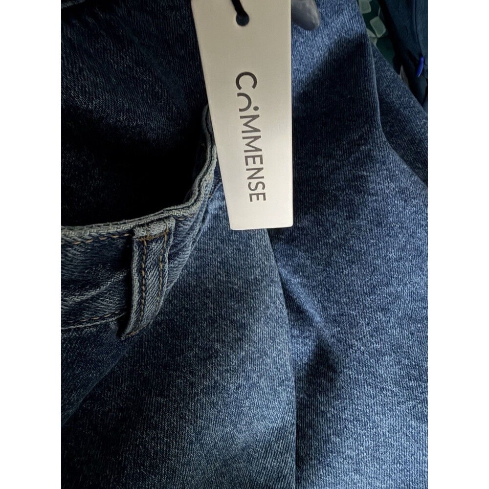 Commense Size XL Jeans Womens Medium Blue High Rise Wide Leg Cargo Wrap - Picture 8 of 9